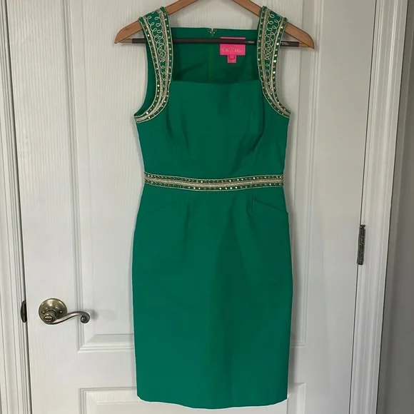 lilly pulitzer green dress Leyla Shift Dress main image 1